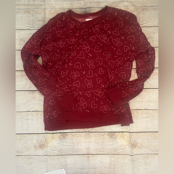 LC Lauren Conrad Maroon Valentine Heart Print Pajama Set - Picture 4 of 5